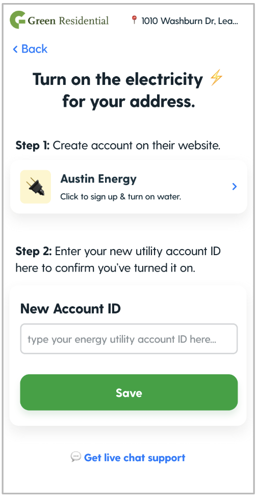 connection status for setting up internet 